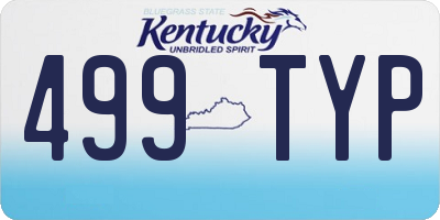 KY license plate 499TYP