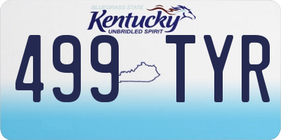 KY license plate 499TYR