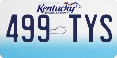 KY license plate 499TYS
