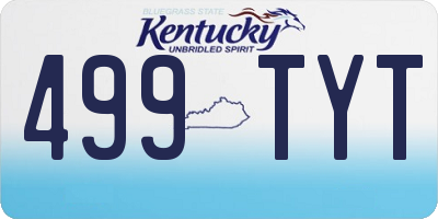 KY license plate 499TYT