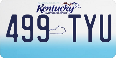 KY license plate 499TYU