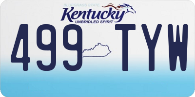 KY license plate 499TYW