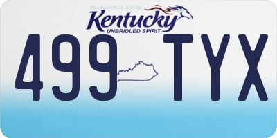 KY license plate 499TYX
