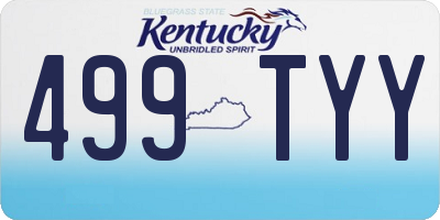 KY license plate 499TYY
