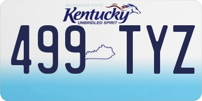 KY license plate 499TYZ