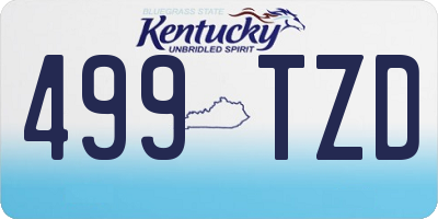 KY license plate 499TZD