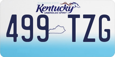 KY license plate 499TZG