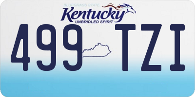 KY license plate 499TZI