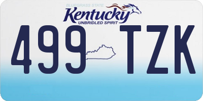 KY license plate 499TZK