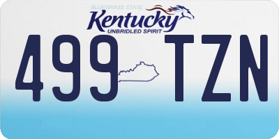 KY license plate 499TZN