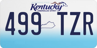 KY license plate 499TZR