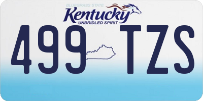 KY license plate 499TZS