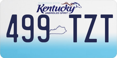 KY license plate 499TZT