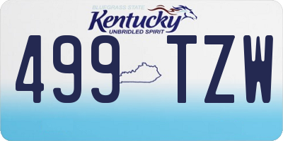 KY license plate 499TZW