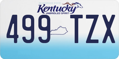 KY license plate 499TZX