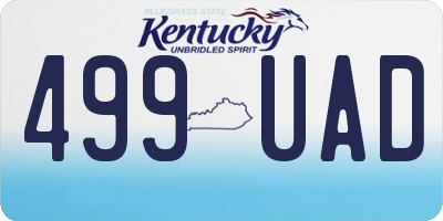KY license plate 499UAD