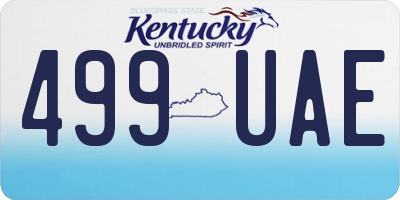 KY license plate 499UAE