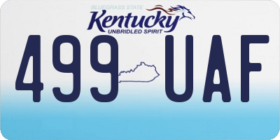 KY license plate 499UAF