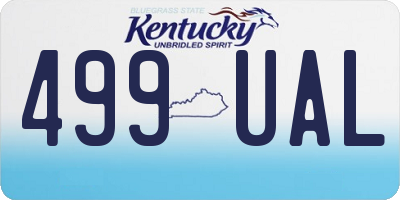 KY license plate 499UAL