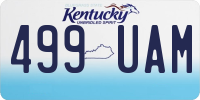 KY license plate 499UAM