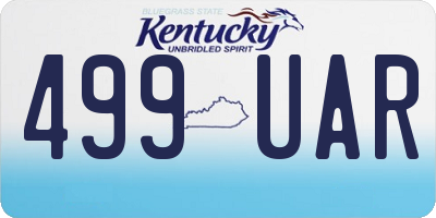 KY license plate 499UAR