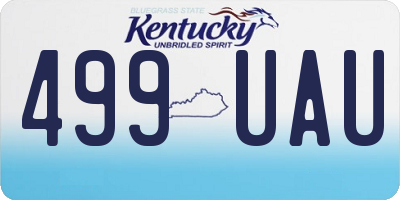 KY license plate 499UAU