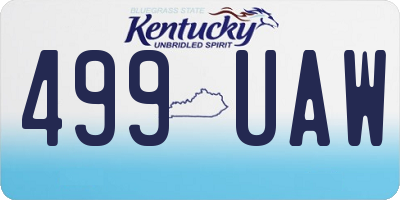 KY license plate 499UAW
