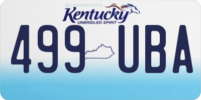 KY license plate 499UBA