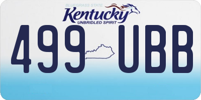 KY license plate 499UBB