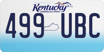 KY license plate 499UBC