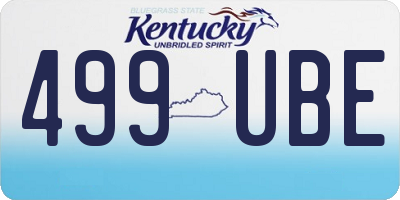 KY license plate 499UBE