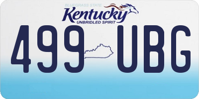 KY license plate 499UBG