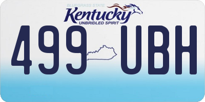 KY license plate 499UBH