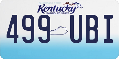 KY license plate 499UBI