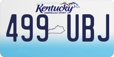 KY license plate 499UBJ