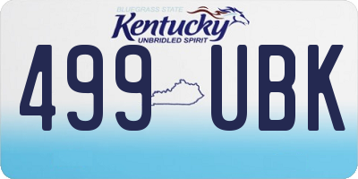 KY license plate 499UBK