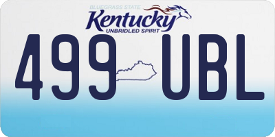 KY license plate 499UBL