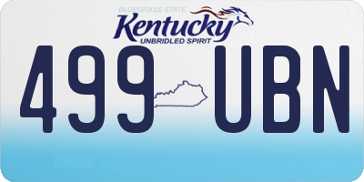 KY license plate 499UBN