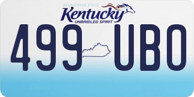 KY license plate 499UBO