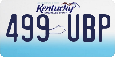 KY license plate 499UBP