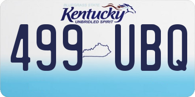 KY license plate 499UBQ