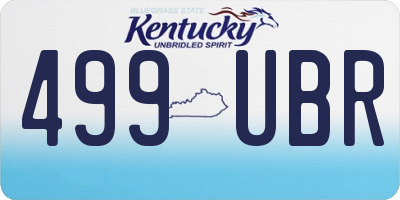 KY license plate 499UBR