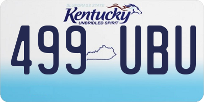 KY license plate 499UBU