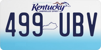 KY license plate 499UBV