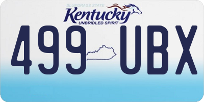 KY license plate 499UBX