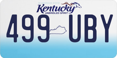 KY license plate 499UBY