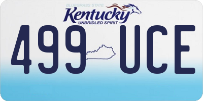 KY license plate 499UCE