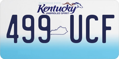 KY license plate 499UCF