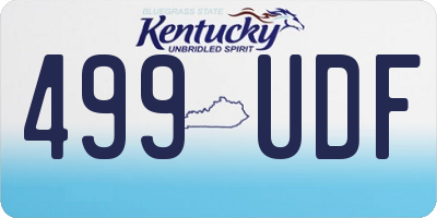 KY license plate 499UDF