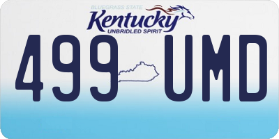 KY license plate 499UMD